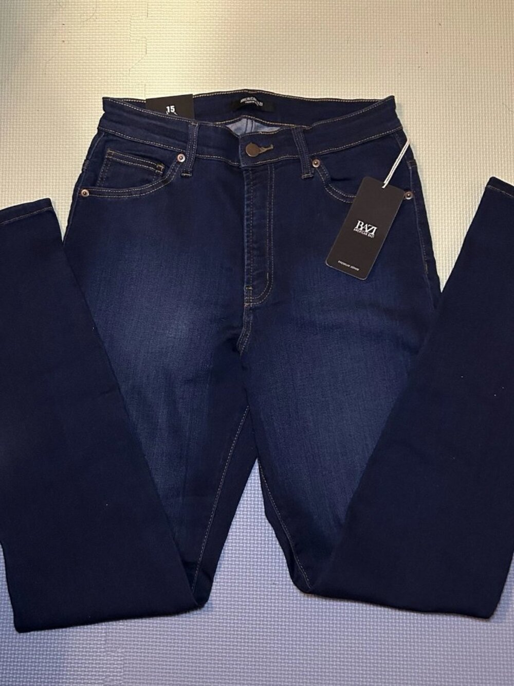 American Bazi High Rise Skinny Jeans Dark Blue Size 15